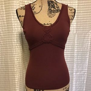 ❤️Loft Ann Taylor Sz XS Maroon tank blouse v neck